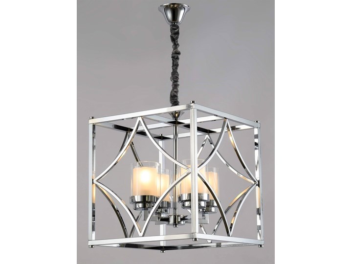 LAMPA WISZĄCA LOFT CHROMOWANA QUADRATO Lampa z kloszem Lampa z abażurem Szkło Styl Industrialny Metal Kolor Srebrny