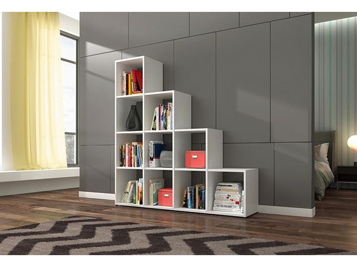 Biblioteczka regał Maleo 3X - biały Szerokość 137 cm Wysokość 145 cm Biblioteka Na książki Typ Stojące
