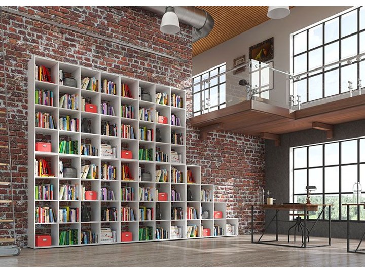 Biblioteczka regał Maleo 3X - biały Pomieszczenie Salon Wysokość 145 cm Na książki Biblioteka Szerokość 137 cm Styl Nowoczesny