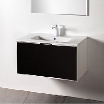 Szafka Sanitti Delta DS-80/4 pod umywalkę lub blat front czarny 80 cm