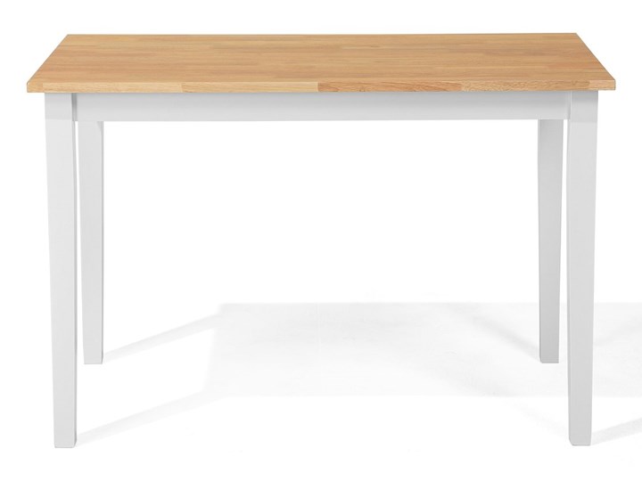 Beliani Zestaw mebli do jadalni 4-osobowy drewniany biały stół 120 x 75 cm 4 krzesła nowoczesny Kategoria Stoły z krzesłami Pomieszczenie Jadalnia