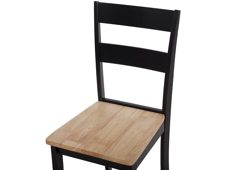 Beliani Zestaw do jadalni stół 150 x 90 cm i 6 krzeseł jasne drewno z czarnym styl skandynawski Pomieszczenie Jadalnia Kategoria Stoły z krzesłami