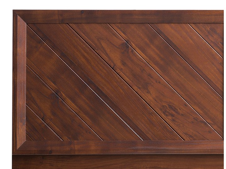 Łóżko LED ze stelażem ciemne drewno 140 x 200 cm wysokie wezgłowie kolorowe oświetlenie rustykalny design ramy Łóżko drewniane Kolor Wielokolorowy