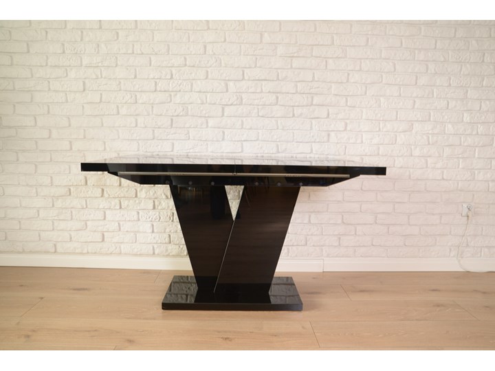 Czarny stół rozkładany na jednej nodze Niko w wysokim połysku Rozkładanie Rozkładane