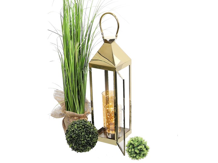 LATARNIA CHROMOWANA METALOWA ZŁOTY CHROM 60CM Lampion Świeca Kategoria Świeczniki i świece