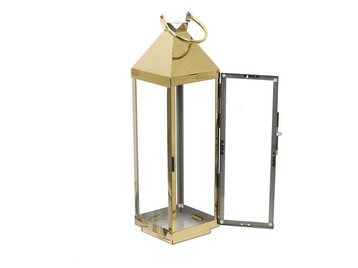 LATARNIA CHROMOWANA METALOWA ZŁOTY CHROM 60CM Świeca Lampion Kategoria Świeczniki i świece