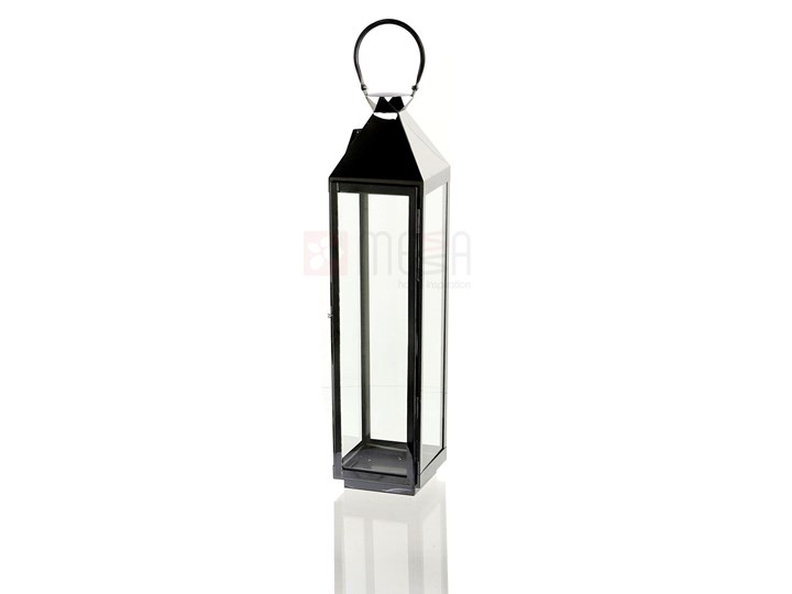 LATARNIA CHROMOWANA METALOWA CZARNY CHROM 70CM Świeca Lampion Kategoria Świeczniki i świece
