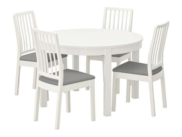 IKEA BJURSTA / EKEDALEN Stół i 4 krzesła, biały/Orrsta jasnoszary, 115 cm Pomieszczenie Jadalnia Kategoria Stoły z krzesłami