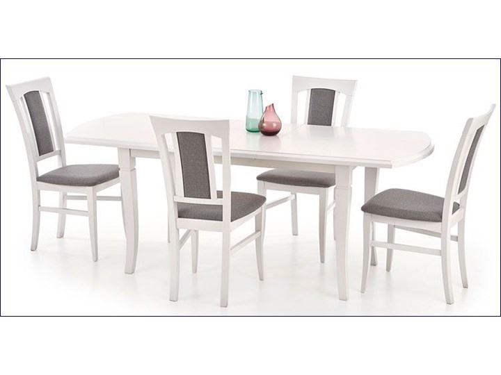 Stół rozkładany Lister XL - biały Długość 90 cm  Długość 160 cm  Szerokość 90 cm Rozkładanie Rozkładane Wysokość 74 cm Rozkładanie