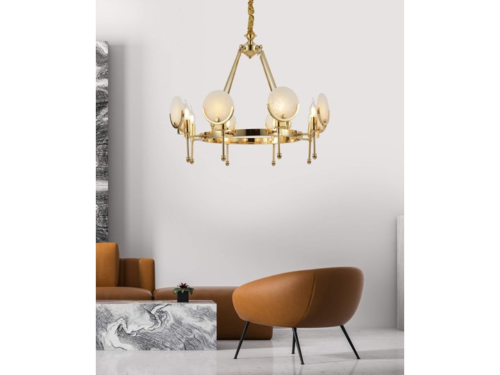 NOWOCZESNY ŻYRANDOL KRYSZTAŁOWY MONTEGO W8 Lampa z kryształkami Szkło Pomieszczenie Salon Lampa z abażurem Metal Lampa z kloszem Ilość źródeł światła 8 źródeł
