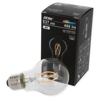 Żarówka LED line FILAMENT E27 A60 180-265V 4W 488lm 2700K biała ciepła