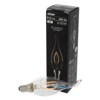 Żarówka LED line FILAMENT E14 F35 180-265V 2W 260lm 2700K biała ciepła