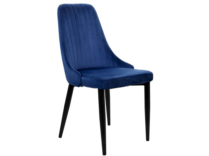 Krzesło welurowe LORIENT VELVET granatowe Tworzywo sztuczne Tkanina Metal Styl Nowoczesny Głębokość 45 cm Kolor Granatowy