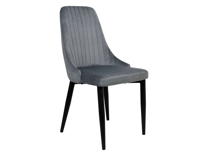 Krzesło welurowe LORIENT VELVET grafitowe Tkanina Głębokość 45 cm Tworzywo sztuczne Metal Kolor Szary