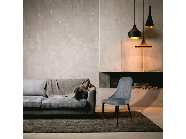 Krzesło welurowe LORIENT VELVET grafitowe Metal Wysokość 89 cm Głębokość 45 cm Szerokość 32 cm Wysokość 41 cm Tkanina Tworzywo sztuczne Krzesło inspirowane Kolor Szary Wysokość 46 cm Tapicerowane Pomieszczenie Salon