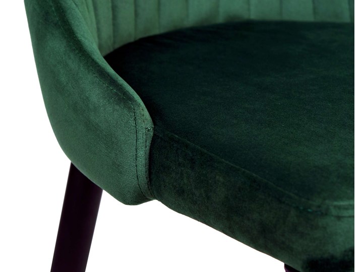 Krzesło welurowe LORIENT VELVET ciemno-zielone Tworzywo sztuczne Metal Wysokość 41 cm Głębokość 45 cm Styl Glamour Krzesło inspirowane Wysokość 46 cm Szerokość 32 cm Tapicerowane Wysokość 89 cm Tkanina Styl Nowoczesny