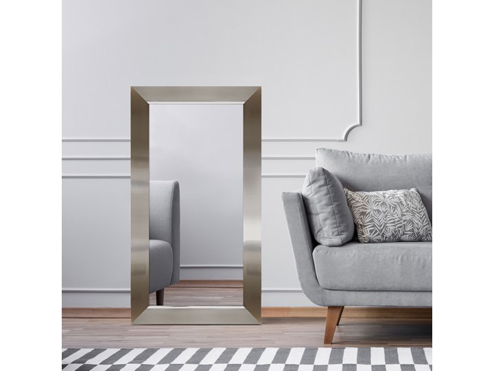LUSTRO MILANO 50X100 NIKIEL Styl Nowoczesny Kolor Szary