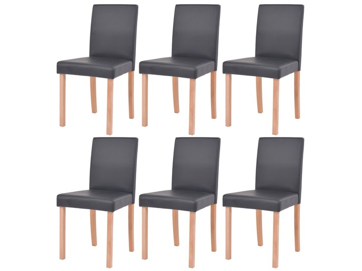 vidaXL Zestaw mebli do jadalni, 7 części, sztuczna skóra, dąb, czerń Liczba krzeseł 6 krzeseł