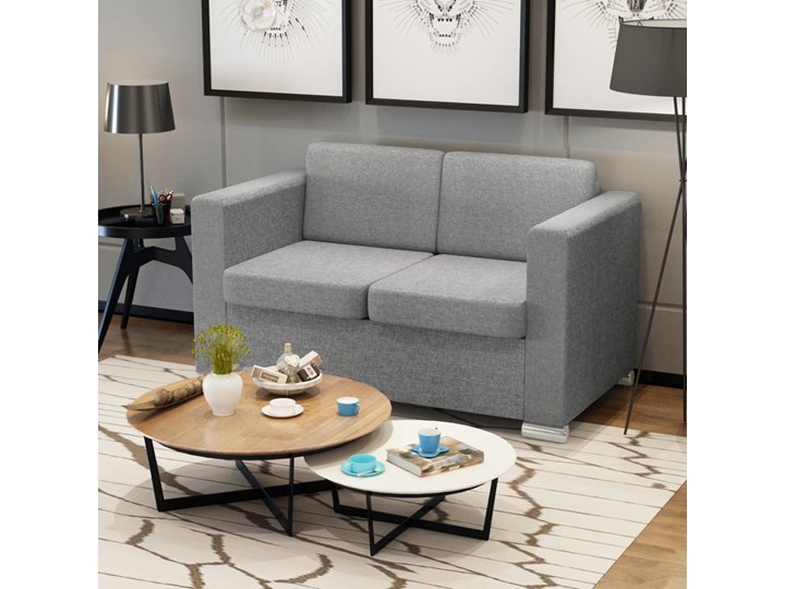 vidaXL 2 osobowa sofa tapicerowana jasnoszara Głębokość 103 cm Stała konstrukcja Głębokość 73 cm Szerokość 137 cm Typ Gładkie