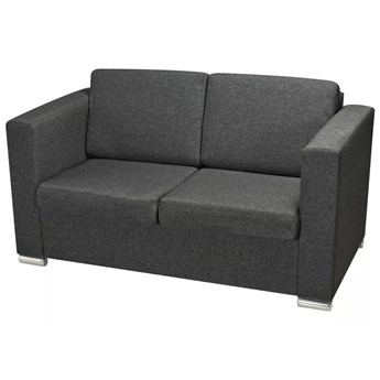 vidaXL 2 osobowa sofa tapicerowana ciemnoszara