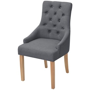 vidaXL Krzesła stołowe, 2 szt., ciemnoszare, tkanina