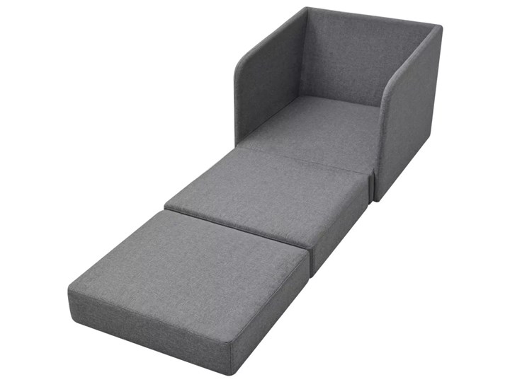 vidaXL Rozkładany fotel, jasnoszary, tkanina Fotel rozkładany Szerokość 60 cm Styl Nowoczesny