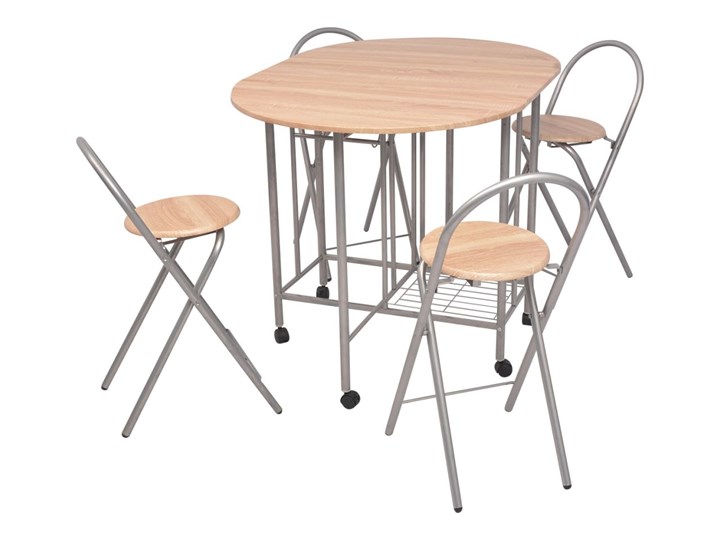 vidaXL Zestaw składanych mebli do jadalni - 5 elementów MDF Pomieszczenie Jadalnia Liczba krzeseł 4 krzesła