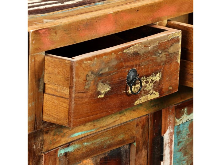 vidaXL Komoda z drewna odzyskanego, 120 x 35 x 76 cm Drewno Głębokość 35 cm Metal Szerokość 120 cm Z szafkami i szufladami Styl Vintage