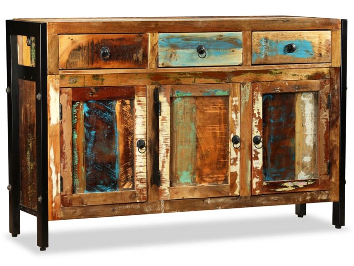 vidaXL Komoda z drewna odzyskanego, 120 x 35 x 76 cm Szerokość 120 cm Metal Z szafkami i szufladami Kategoria Komody Drewno Głębokość 35 cm Pomieszczenie Salon