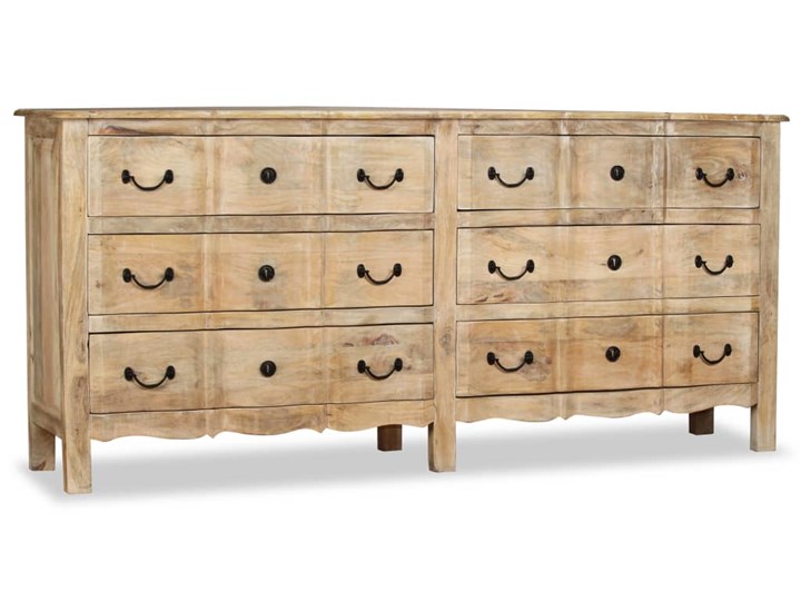 vidaXL Komoda z drewna mango, 200x40x90 cm Szerokość 105 cm Szerokość 200 cm Z szufladami Głębokość 40 cm Drewno Styl Prowansalski