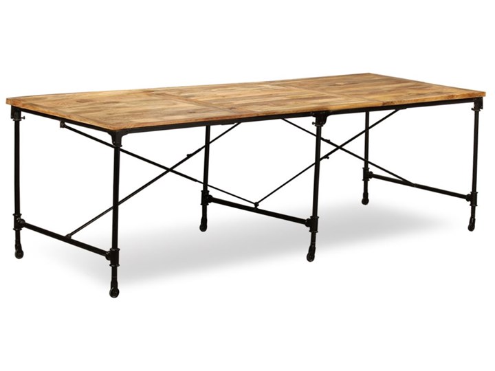 vidaXL Stół jadalniany, lite drewno mango, 240 cm Stal Wysokość 76 cm Kształt blatu Prostokątny Styl Industrialny
