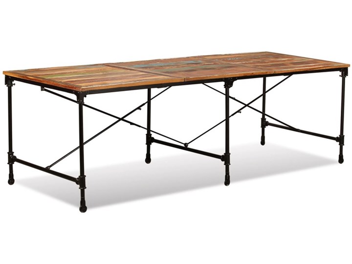vidaXL Stół jadalniany z litego drewna odzyskanego, 240 cm Stal Kolor Brązowy Drewno Wysokość 76 cm Kategoria Stoły kuchenne