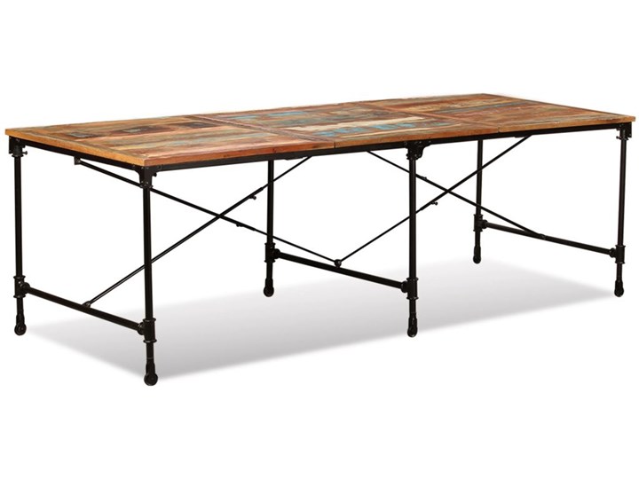 vidaXL Stół jadalniany z litego drewna odzyskanego, 240 cm Drewno Stal Wysokość 76 cm Styl Industrialny