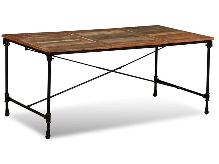 vidaXL Stół jadalniany z litego drewna odzyskanego, 180 cm Stal Drewno Wysokość 76 cm Pomieszczenie Stoły do jadalni