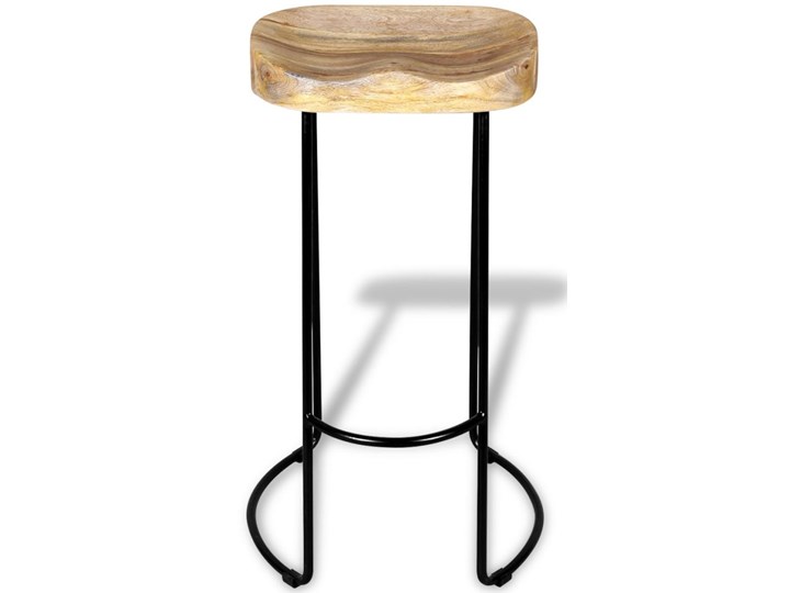 vidaXL Stołki barowe, 2 szt., lite drewno mango Metal Wysokość 44 cm Tworzywo sztuczne Hoker tradycyjny Żelazo Krzesło inspirowane Kategoria Krzesła kuchenne