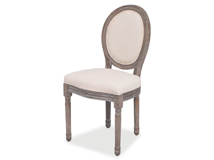 vidaXL Krzesła stołowe, 4 szt., kremowe, tkanina Tapicerowane Wysokość 53 cm Krzesło inspirowane Wysokość 96 cm Drewno Szerokość 50 cm Głębokość 42 cm Pomieszczenie Jadalnia