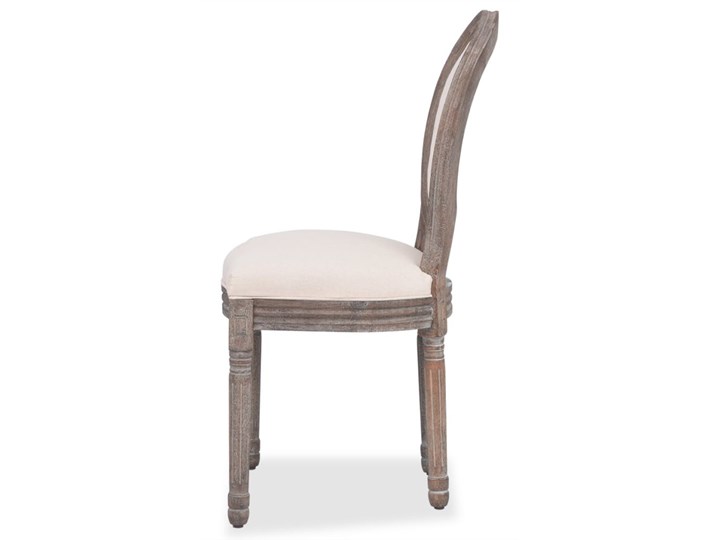 vidaXL Krzesła stołowe, 4 szt., kremowe, tkanina Wysokość 53 cm Szerokość 50 cm Krzesło inspirowane Drewno Tapicerowane Wysokość 96 cm Głębokość 42 cm Kolor Beżowy