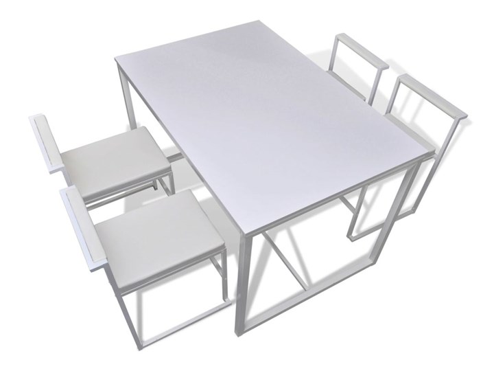vidaXL 5-elementowy zestaw do jadalni: stół i krzesła, biały Liczba krzeseł 4 krzesła