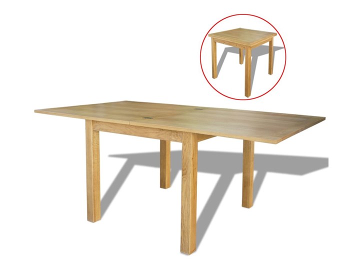 vidaXL Rozkładany stół z drewna dębowego, 170x85x75 cm Płyta MDF Drewno Liczba miejsc Do 8 osób Długość(n) 170 cm