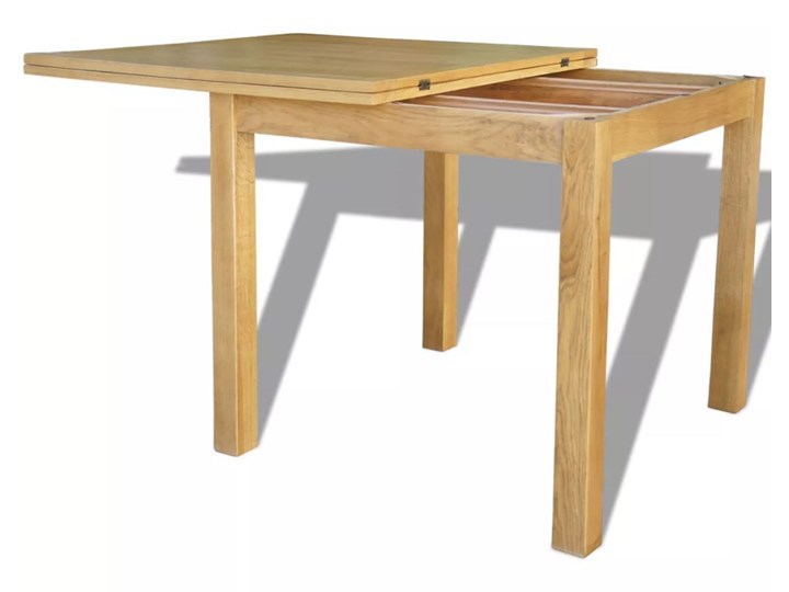 vidaXL Rozkładany stół z drewna dębowego, 170x85x75 cm Drewno Płyta MDF Długość po rozłożeniu 170 cm