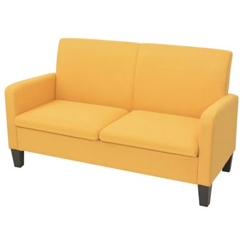vidaXL Sofa 2-osobowa, żółta, 135 x 65 x 76 cm