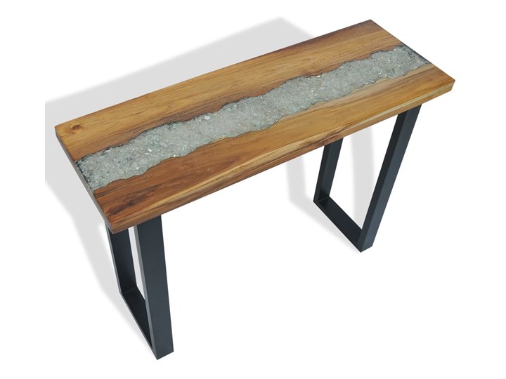 vidaXL Stolik typu konsola, drewno tekowe, 100 x 35 x 75 cm Stojąca Szerokość 100 cm Z samym blatem Głębokość 35 cm Rodzaj nóg Płozy