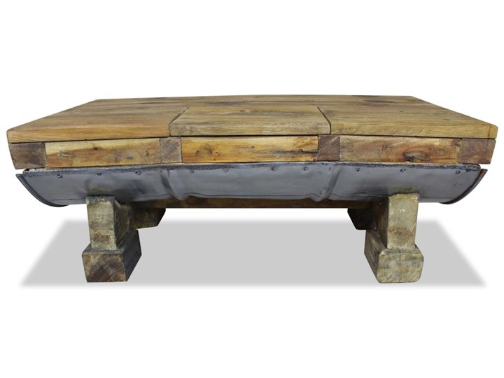 vidaXL Stolik kawowy z litego drewna z odzysku, 90x50x35 cm Drewno Metal Rozmiar blatu 50x90 cm