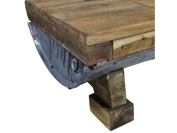 vidaXL Stolik kawowy z litego drewna z odzysku, 90x50x35 cm Metal Drewno Styl Rustykalny