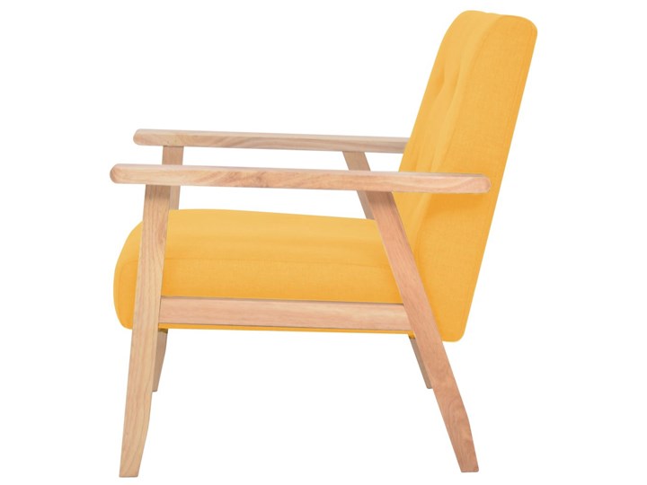 vidaXL Fotel, żółty, tkanina Szerokość 67 cm Kategoria Fotele do salonu Fotel prl Drewno Kolor Pomarańczowy