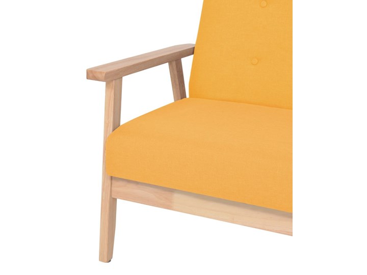 vidaXL Fotel, żółty, tkanina Drewno Szerokość 67 cm Kolor Pomarańczowy Fotel prl Pomieszczenie Salon