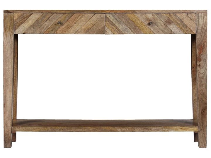 vidaXL Stolik typu konsola z litego drewna mango, 118 x 30 x 80 cm Drewno Z szufladą Szerokość 118 cm Styl Vintage Głębokość 30 cm Z półką Kolor Brązowy