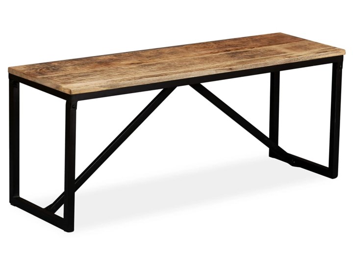 vidaXL Ławka z drewna mango, 110x35x45 cm Tradycyjna Kolor Czarny