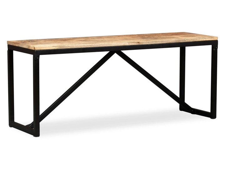 vidaXL Ławka z drewna mango, 110x35x45 cm Tradycyjna Styl Vintage Kolor Czarny