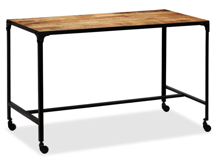 vidaXL Stół jadalniany, lite drewno mango i stal, 120x60x76 cm Styl Industrialny Pomieszczenie Stoły do jadalni
